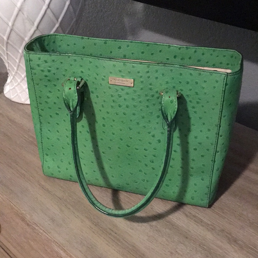 Emerald Green Kate Spade Tote w Zipper Pocket